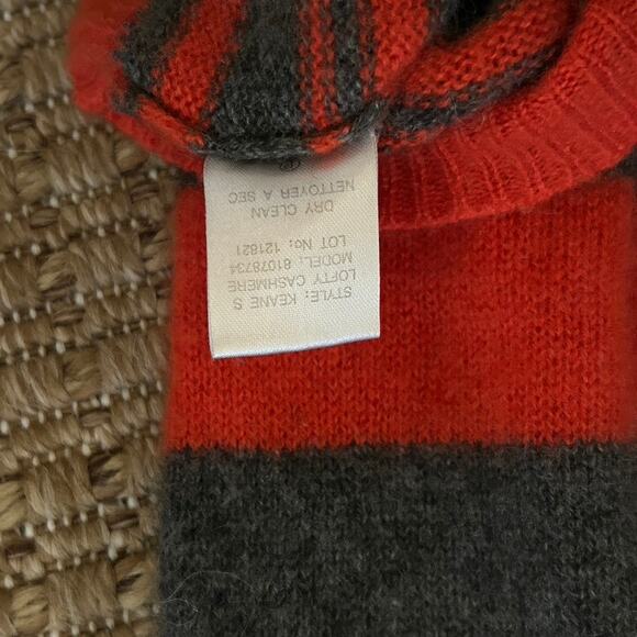 Y2K Theory Cashmere Sweater – Gray & Poppy Red Stripes, Size M, Vintage - Picture 8 of 8
